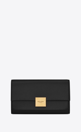 SAINT LAURENT Bellechasse SLG Woman Large Bellechasse wallet in black leather a_V4